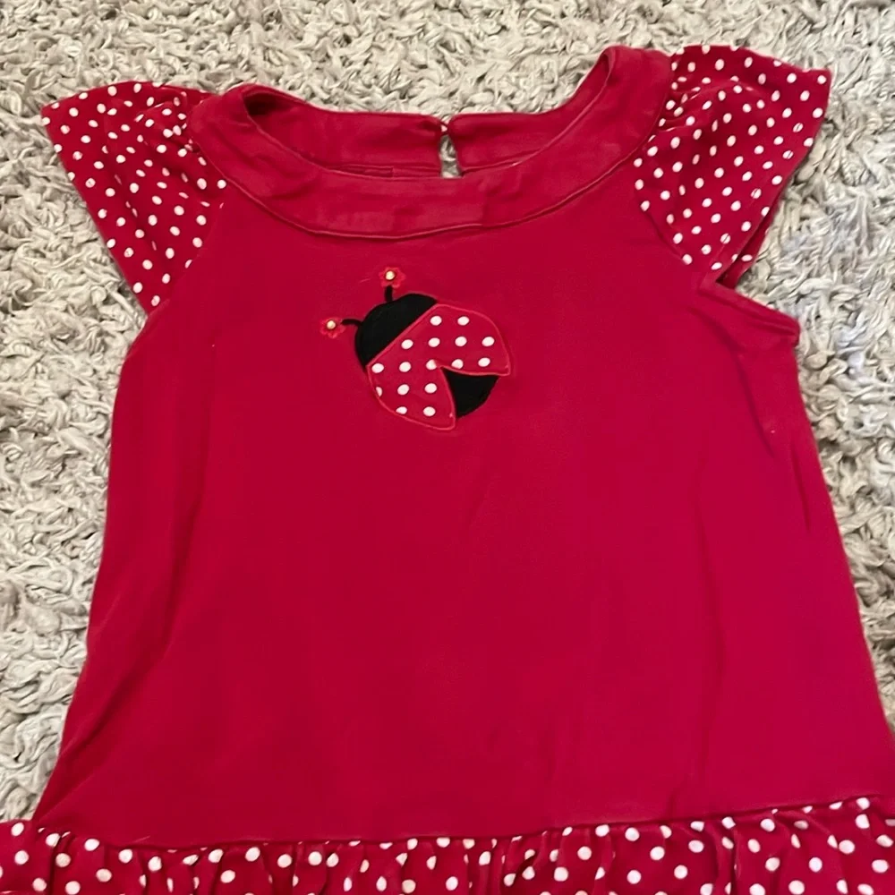2012 Gymboree Polka Dot Ladybug Tiered Dress, Size 6